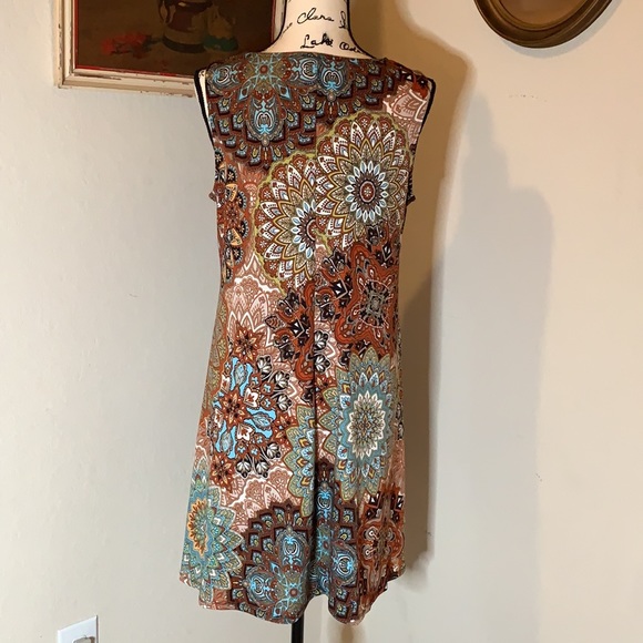 🤎🤍💙 Mandala Boho Midi Dress 🤎🤍💙 - Picture 3 of 6